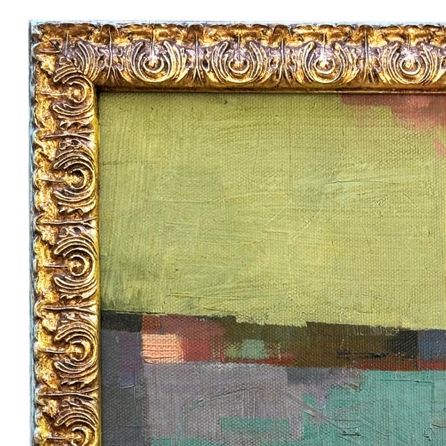 Various Artists Contemporary Abstract Oil Painting in Petite Gold Vintage Frame For Sale - Image 4 of 6