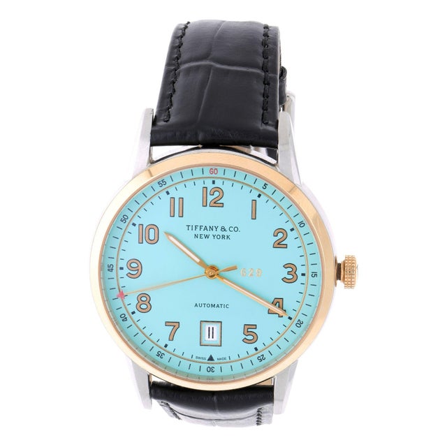 Tiffany & Co. Ct60 Tiffany Blue Dial Two-Tone 40mm Full Set Watch For Sale - Image 9 of 18