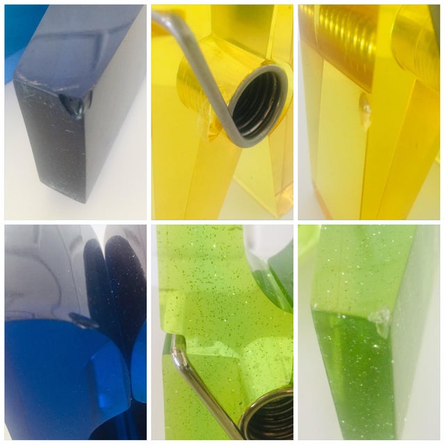 Rainbow Giant Lucite Pop Art Clothespins - Set of 6 For Sale In San Francisco - Image 6 of 12