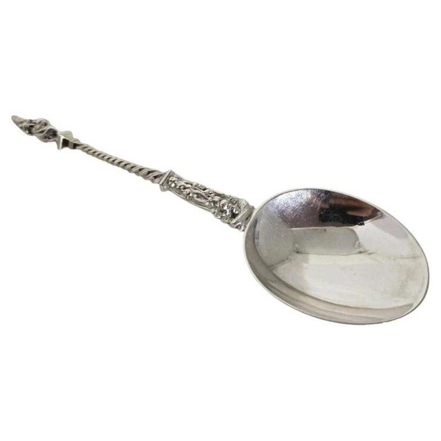 Antique Edwardian Sterling Silver Apostle Spoon, London, 1904 For Sale - Image 12 of 12