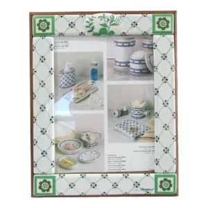 Mangani Italy Green and White Porcelain Frame