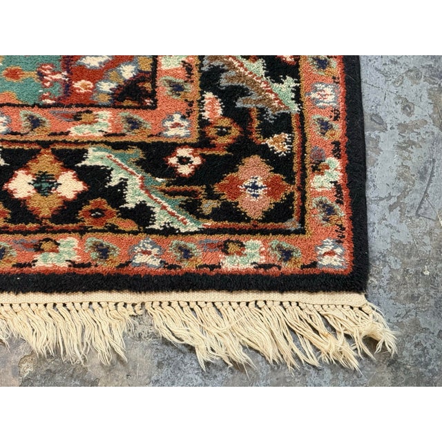 Abstract 4ft 1in × 12ft 8in Hand Knotted Heriz Style Wool Runner Rug For Sale - Image 3 of 12