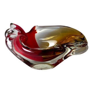Murano Sommerso Glass Centerpiece, Multicolored Italian Art Glass For Sale