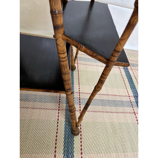 Wood Early 20th Century Burnt Bamboo Side Table For Sale - Image 7 of 12