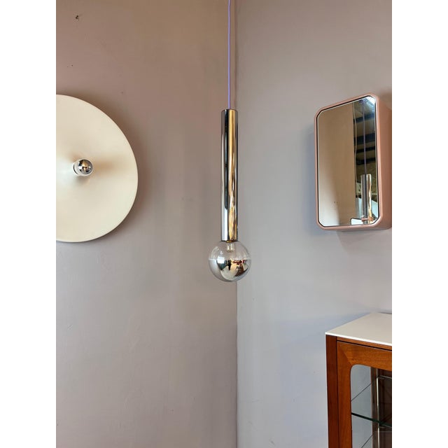 Big Globe Hanging Lamp in Chrome by Motoko Ishii for Staff For Sale - Image 6 of 11