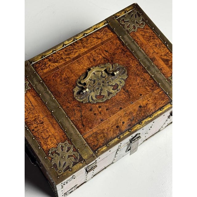 Antique Wood Strongbox, 1700s For Sale - Image 9 of 18