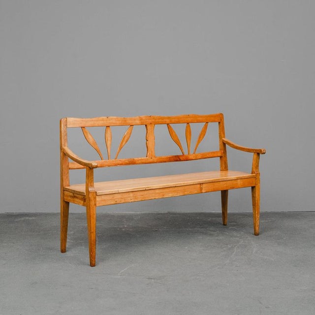 Biedermeier Oak and Pine Bench, Early 19th Century For Sale - Image 14 of 14