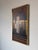 1970s Vintage Franco Modernist Cityscape Acrylic on Canvas Painting – Gold Aluminum Frame For Sale - Image 4 of 11