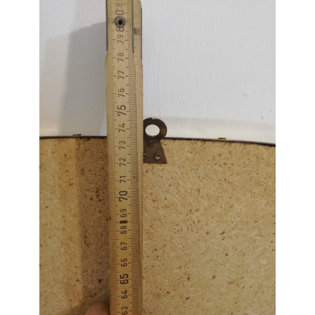 Metal Vintage Mirror with Brass Frame, Italy, 1960s For Sale - Image 7 of 8