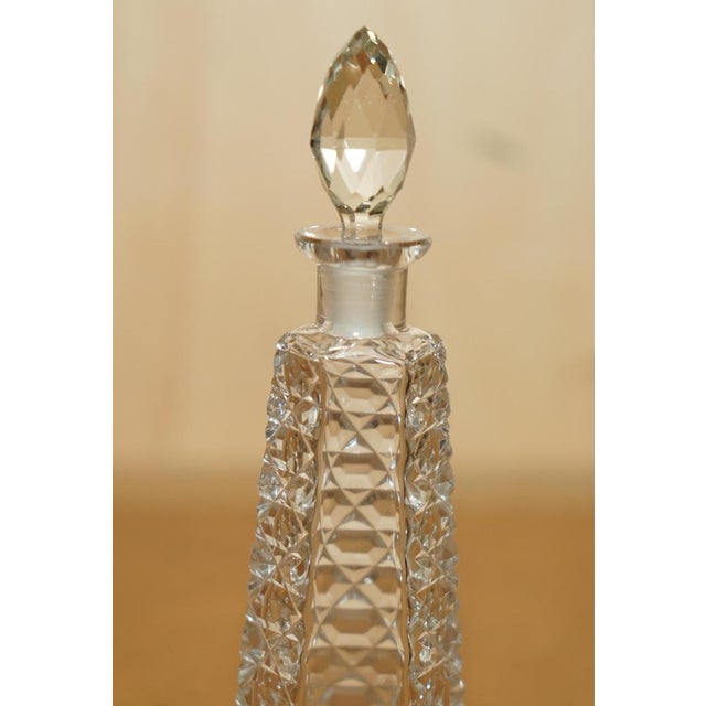 Antique Cut Glass Crystal Collectable Dressing Table Perfume Bottle, 1920 For Sale - Image 10 of 14
