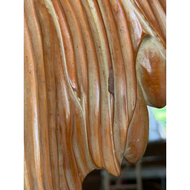 Monumental Sculptural Italian Carved Pinewood Palm Tree Floor Lamp, Mid-20th Century For Sale - Image 11 of 12