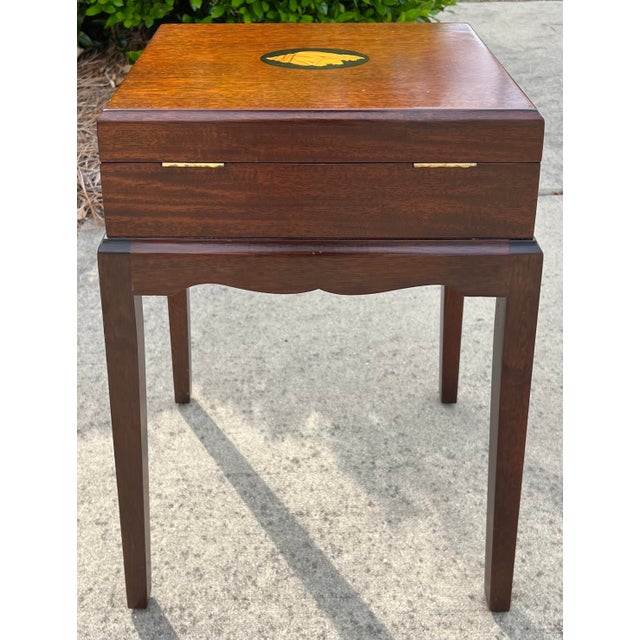 Inlaid Mahogany Regency Style Box Table For Sale - Image 10 of 10