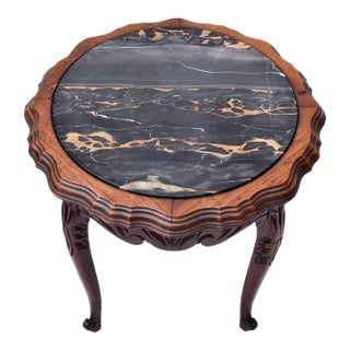 Portoro Marble Antique Side Drink Table For Sale