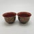 Japanese Vintage Arita Ware Seirangama “Shosoin Motif” Tea Cups –Red & Gold Floral Design Set 2 For Sale - Image 4 of 17