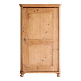 Early 20th Century American Pine Single Door Armoire For Sale