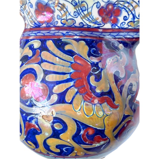 Vintage Handpainted Etruscan Style Gryphon & Soldier Pitcher For Sale - Image 10 of 14