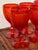 Rustic European Vintage Orange-Red Water Goblet Glasses Set of 6 For Sale - Image 3 of 5