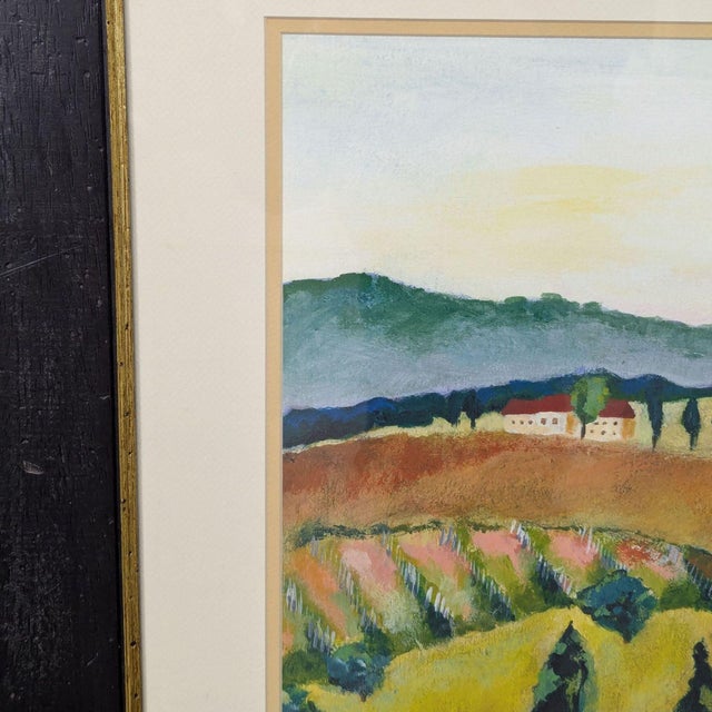 Kris Taylor Framed Landscape Painting “ Daydreams in Tuscany” For Sale - Image 4 of 6