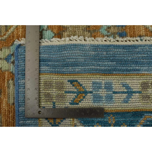 Serapi Rug 12’2” X 15’3” Blue Wool Tribal Hand-Knotted Oriental Carpet For Sale - Image 12 of 12