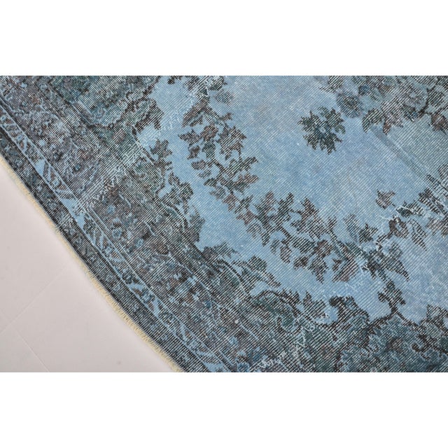 Blue Blue One. A Kind Vintage Area Carpet For Sale - Image 8 of 9