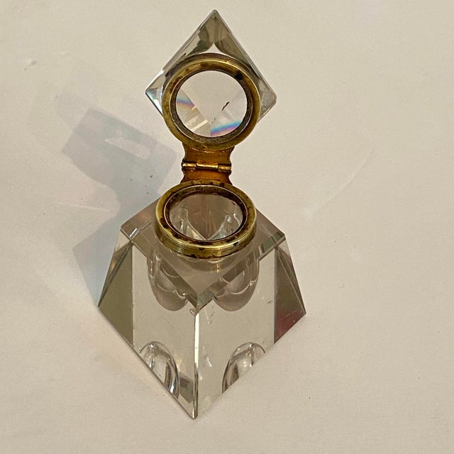 Antique Crystal Desktop Inkwell For Sale - Image 13 of 14