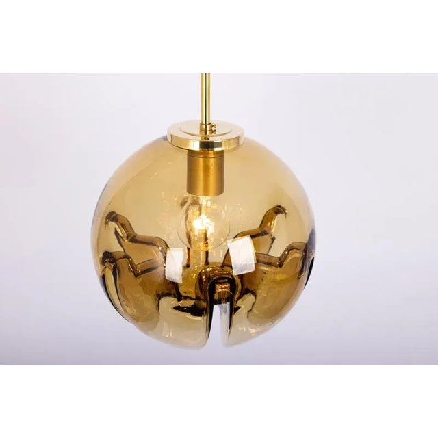 Petite Glass Pendant Light in the style of Mazzega, 1970s For Sale - Image 8 of 9