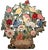 This is vintage whimsical Folk Art hand-painted tole fireplace screen featuring an charming bouquet of stylized garden...