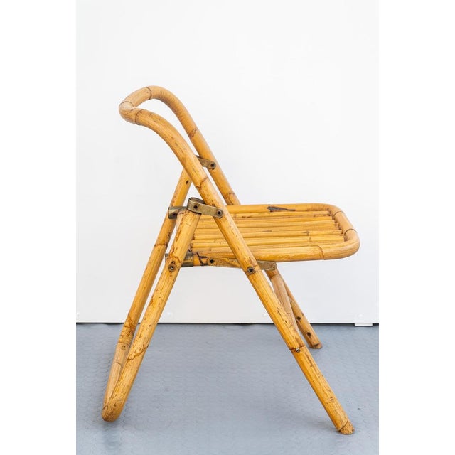 Bamboo Folding Chairs by Dal Vera, 1950s, Set of 4 For Sale - Image 4 of 11