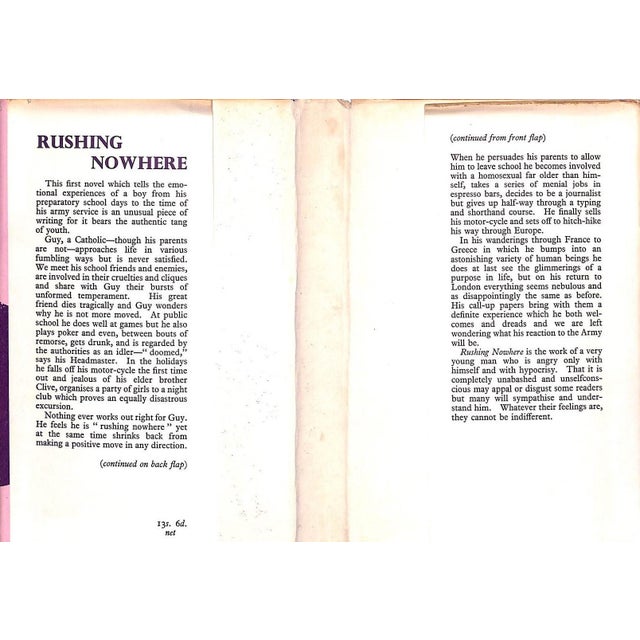 CHETWYND, Tom [175] pp. Anthony Blond 1958 7 3/4" x 5 1/4" Jacket design by Mona Moore The adventures of an English boy...