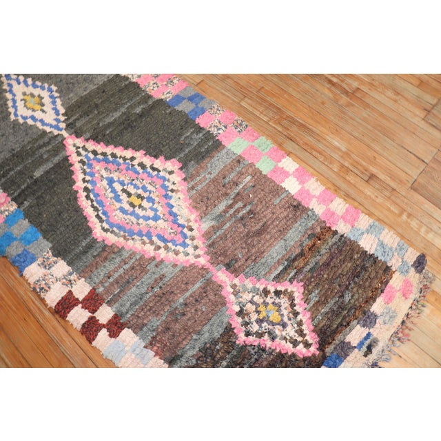 Mid 20th Century Tribal Bohemian Mid 20th Century Moroccan Rug - 3'10" x 8' For Sale - Image 5 of 10