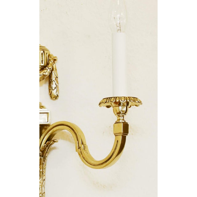 Metal Antique Louis XVI Style Wall Light, 1890s For Sale - Image 7 of 8
