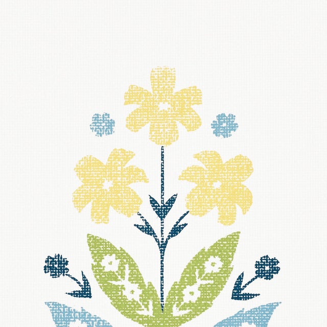 Sample - Schumacher Floweret Paperweave Wallpaper in Spring For Sale