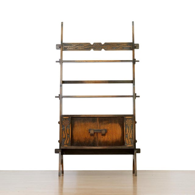 Vintage English Arts and Crafts Room Divider Bookcase For Sale - Image 9 of 11