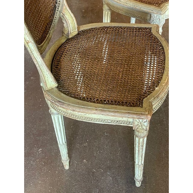 Wood Pair of French Louis XVI Cane Side Chairs For Sale - Image 7 of 11