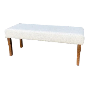 Lee Industries Ivory White Shearling Bench