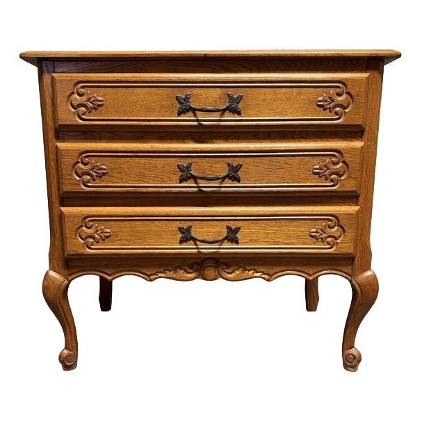 Mid-Century French Oak Chest of Drawers For Sale