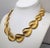 Vintage 1982 Signed Napier Goldtone Heart Shaped Leaves Collar Necklace For Sale - Image 9 of 9