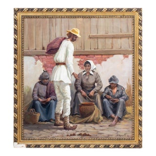 Boris Kurlikov the Traveler Oil on Canvas, 1985 For Sale