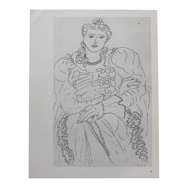 Vintage Signed 20th Century Henri Matisse Seated Woman Lithograph For Sale