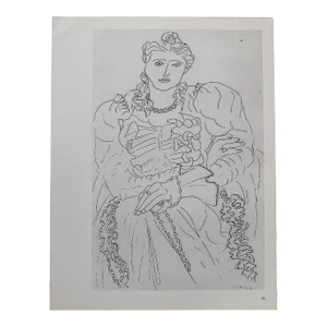 Vintage Signed 20th Century Henri Matisse Seated Woman Lithograph