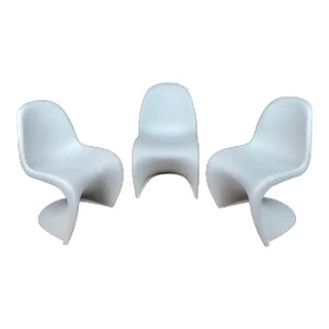 Verner Panton for Vitra -Modern Danish White Panton Chairs -Set of 3