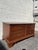 Wood Vintage Console Media Cabinet Wood Entry Bench Mid Century Modern Storage For Sale - Image 7 of 10