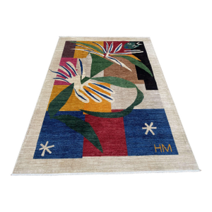 After Henri Matisse Inspired Modern Hand-Knotted Wool Rug - 5'7" X 7'10"