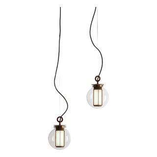 Bai T Di Di Lamp with Bronze and Glass Diffuser by Neri & Hu for Parachilna, Set of 2 For Sale