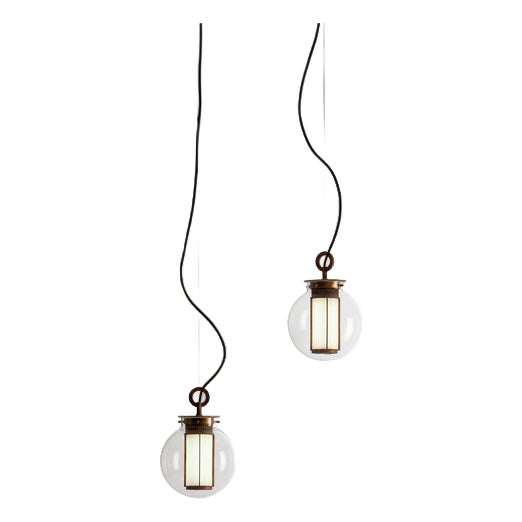 Bai T Di Di Lamp with Bronze and Glass Diffuser by Neri & Hu for Parachilna, Set of 2 For Sale