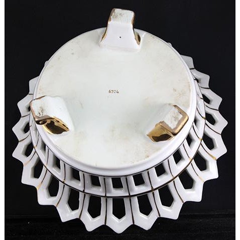 Late 20th Century French White Ceramic Tazza Bowl For Sale - Image 4 of 6