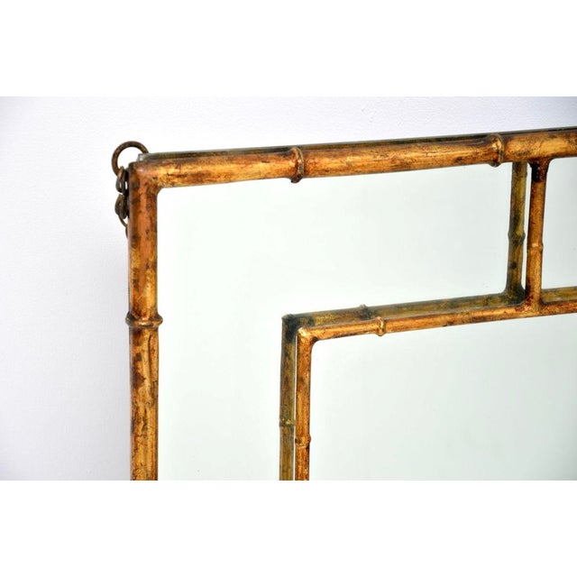 Vintage Italian Gilt Metal Mirror, 1971 For Sale - Image 4 of 12