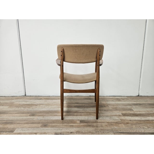 Mid-Century Modern Swedish Armhair in Wood and Brown Fabric, 1970 For Sale - Image 3 of 14