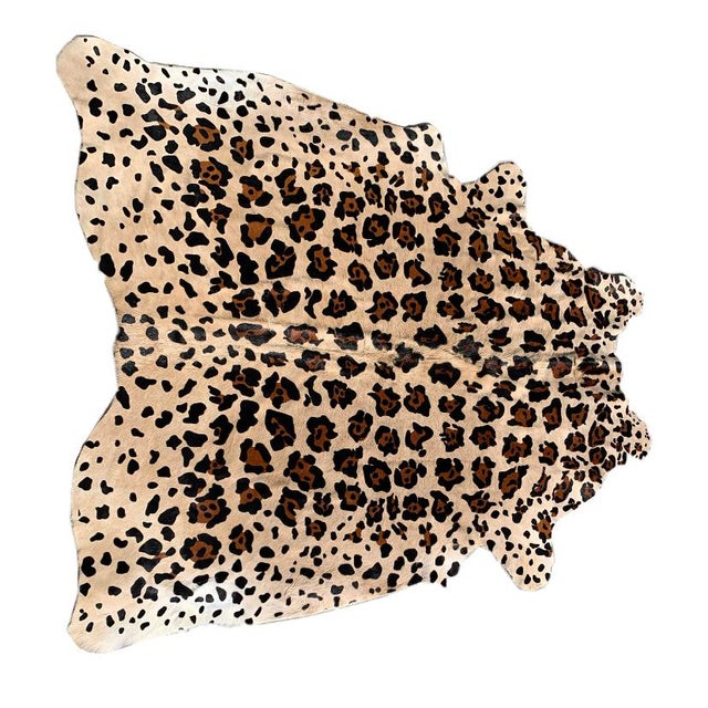 Faux Leopard Print Hide Rug 5′8″ × 6′11″ Chairish