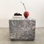 This vintage Mid-Century Modern square marble end table features a honed marble surface in soft grey and cream tones,...